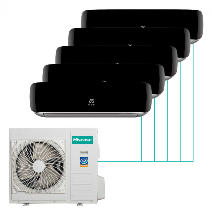Настенная мульти-сплит-система Hisense Premium Black Fm Dc Inverter R32 на 5 комнат