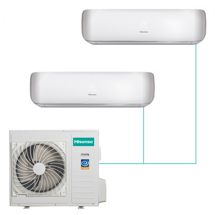 Настенная мульти-сплит-система Hisense Premium Desing Fm Dc Inverter R32 на 2 комнаты