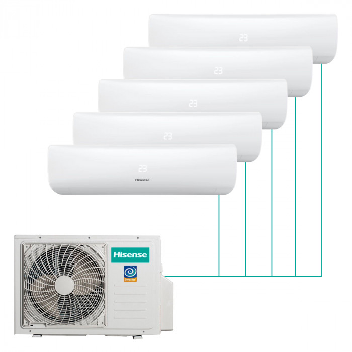 Настенная сплит-система Hisense Zoom FM DC Inverter R32 на 5 комнат